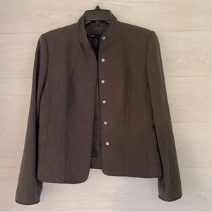 Grace Elements Blazer Womens 4 Brown Front Stand Collar Military